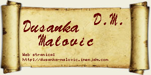 Dušanka Malović vizit kartica